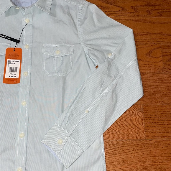 Ben Sherman Light Blue Stripe Button-Up Shirt - Size Small - Picture 10 of 11